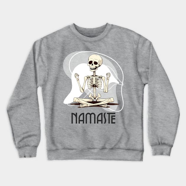 Cute skeleton yoga, namaste Crewneck Sweatshirt by One Eyed Cat Design